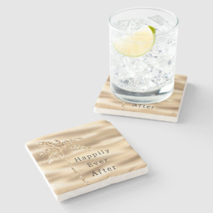 Porta-copo De Pedra Palmeira com Brilho Glam Gold