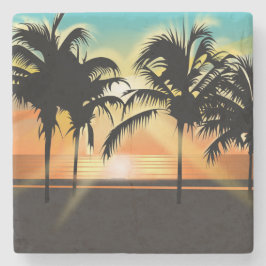 Porta-copo De Pedra Palmeiras tropicais