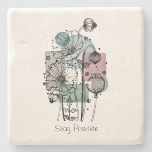 Porta-copo De Pedra Papagaios Com Tinta E Aquarela