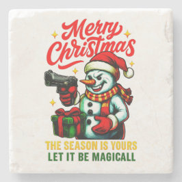 Porta-copo De Pedra Papai Noel Gângster Premium Edgy Casa Natal Único