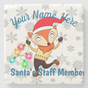 Porta-copo De Pedra Papai noel Membro Dançante de Raposa Personalizado