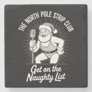 Porta-copo De Pedra Papais noeis de Natal do North Pole Strip Club