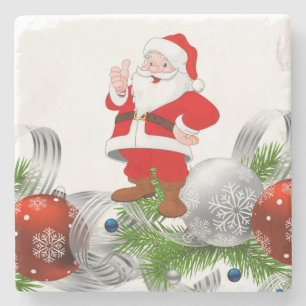 Porta-copo De Pedra Papais noeis Marble Stone Porta copos Natal