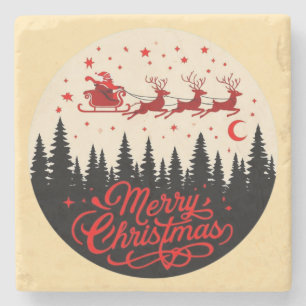 Porta-copo De Pedra Papais noeis Sleigh Felry, Pena de Natal