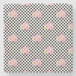 Porta-copo De Pedra Papeis Florais Aquarela Presente Nova Casa