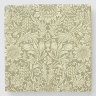 Porta-copo De Pedra Papel de Parede Girassol de William Morris Vintage
