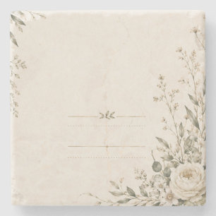 Porta-copo De Pedra Papelaria de Casamento com Charme Botânico Natural