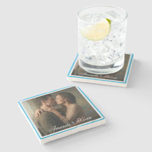 Porta-copo De Pedra Par Foto & Pedra Personalizada Com Nome Porta-Copo
