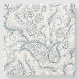 Porta-copo De Pedra Paraíso do Abacaxi Azul e Branco