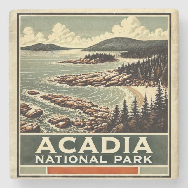 Porta-copo De Pedra Parque Nacional Acadia (Frente)