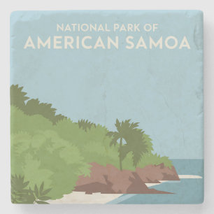 Porta-copo De Pedra Parque Nacional de Samoa Mínimalista Americano