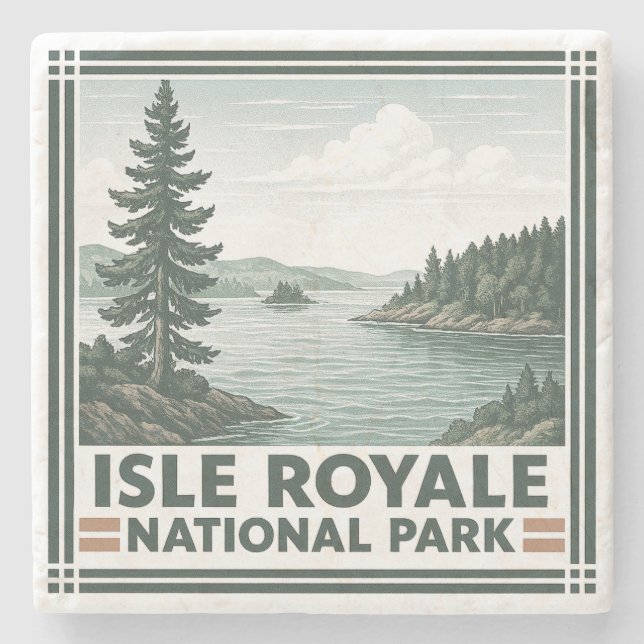 Porta-copo De Pedra Parque Nacional Isle Royale (Frente)