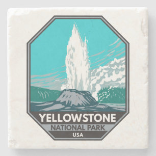 Porta-copo De Pedra Parque Nacional Yellowstone Castle Geyser Vintage