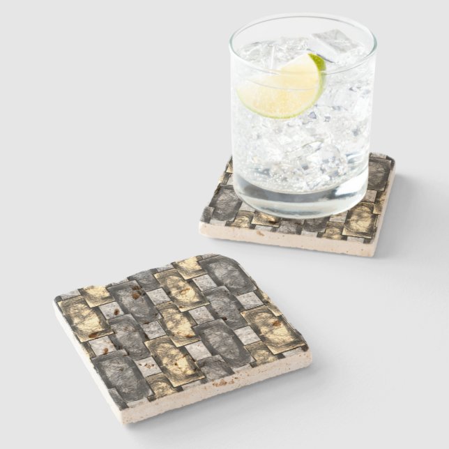 Porta-copo De Pedra Partes retangulares das ouros de cinzas esculpidas (Lateral)