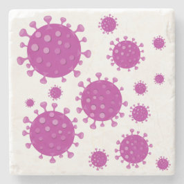 Porta-copo De Pedra Partícula Viral Roxa