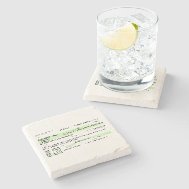 Porta-copo De Pedra Passagem de Embarque - Retro (Lateral)