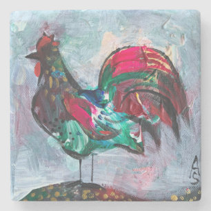 Porta-copo De Pedra Pássaro acrílico de pintura decorativa