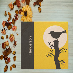 Porta-copo De Pedra Pássaro bonito amarelo e preto