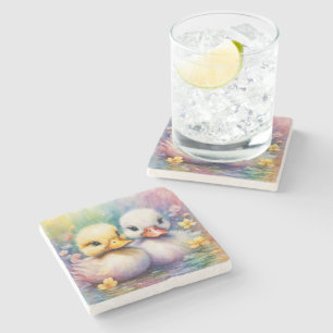 Porta-copo De Pedra Pássaros Arco-Íris Duck 2