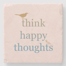 Porta-copo De Pedra Pássaros do Pensamento Feliz