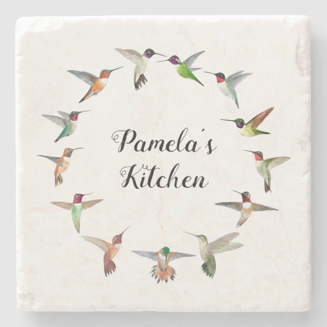 Porta-copo De Pedra Pássaros humanos norte-americanos personalizados (Frente)