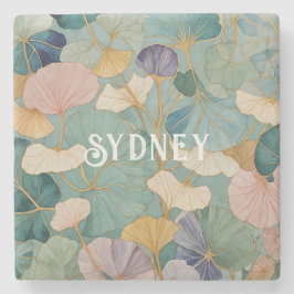 Porta-copo De Pedra Pastel Gingko Sussurro