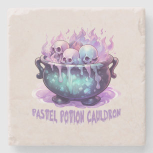 Porta-copo De Pedra Pastel Potion Cauldron