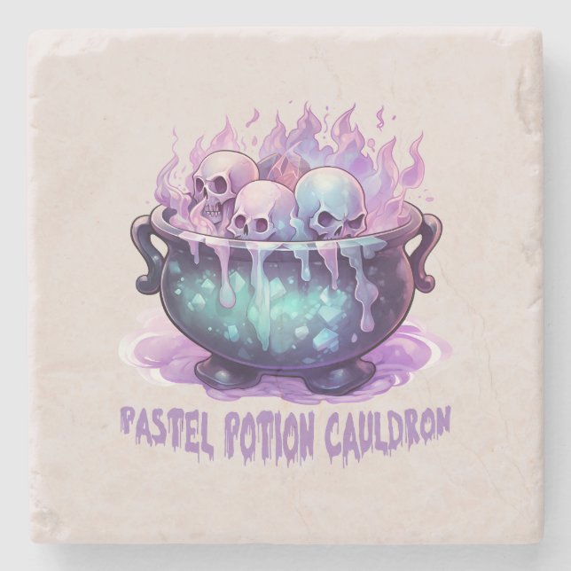 Porta-copo De Pedra Pastel Potion Cauldron (Frente)
