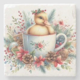 Porta-copo De Pedra Pato de Caneca de Natal