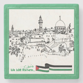 Porta-copo De Pedra Patrimônio Palestiniano e Esperança: Voltaremos