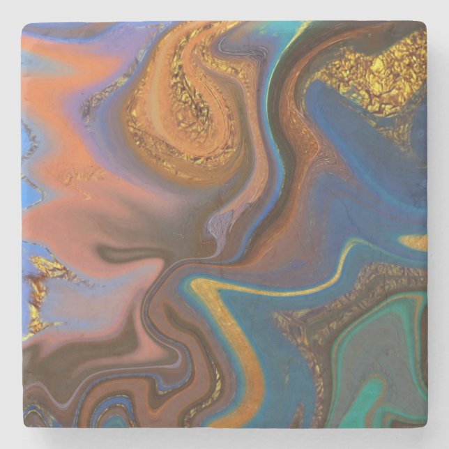 Porta-copo De Pedra pattern abstract marbled (Frente)