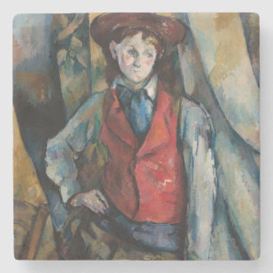 Porta-copo De Pedra Paul Cezanne - Menino no Colete Vermelho