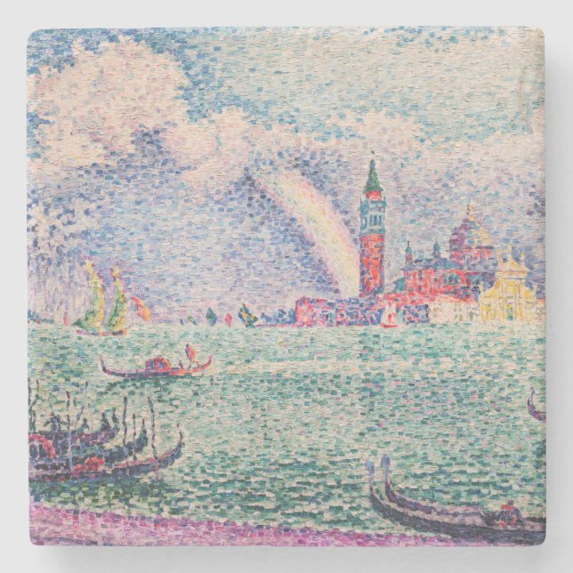 Porta-copo De Pedra Paul Signac - Arco-Íris, Veneza (Frente)