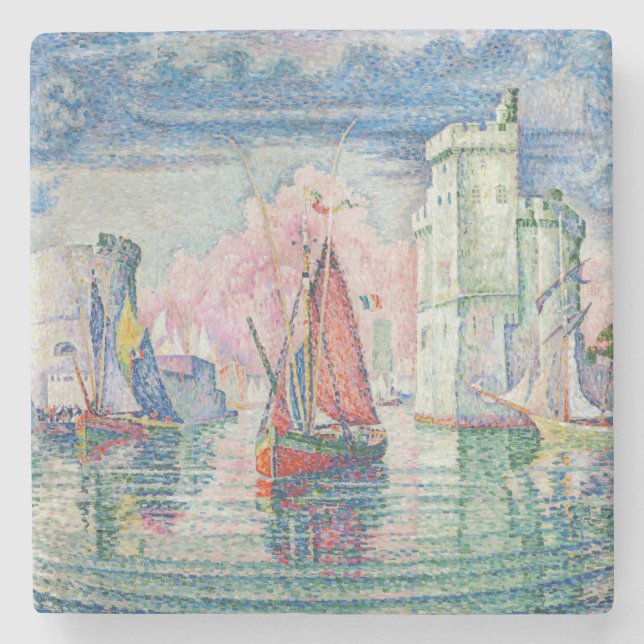 Porta-copo De Pedra Paul Signac - Entrada de La Rochelle Harbor (Frente)