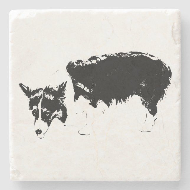 Porta-copo De Pedra Pausar Teste de Gosto (Frente)