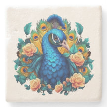 Pavão com Rosas de Pêssego