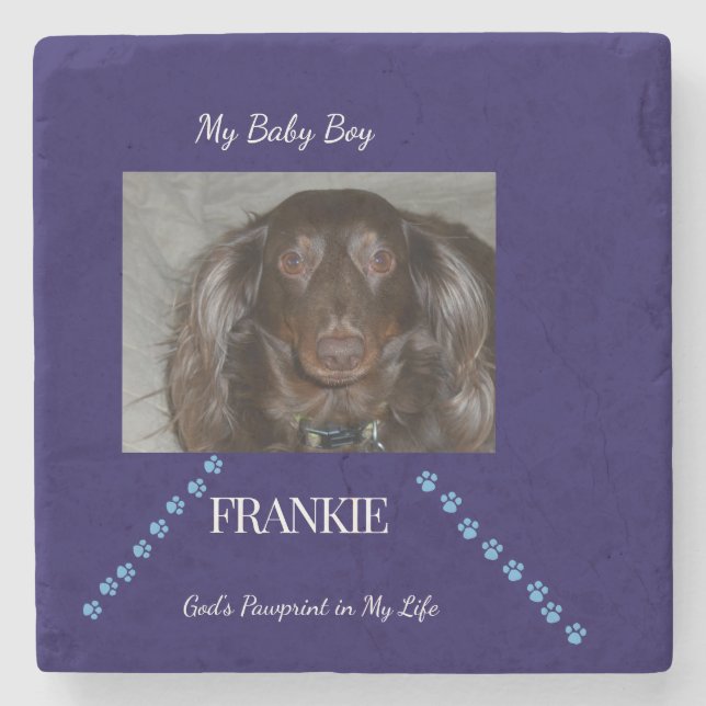 Porta-copo De Pedra Pawprint Blessing  (Frente)