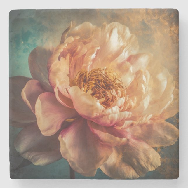 Porta-copo De Pedra Peach Beauty (Frente)