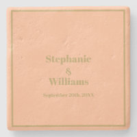 Peach Dourado Elegant Simple Name Wedding Gift Fav