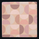 Porta-copo De Pedra Peach Fuzz Padrão Moderno do meio século<br><div class="desc">Padrão moderno do meio século - formas geométricas do abstrato - padrão minimalista no fuzz do pêssego - tons neutros da terra.</div>