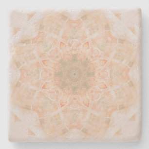 Porta-copo De Pedra Peach Orange Mandala
