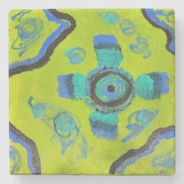 Porta-copo De Pedra Peacock (Frente)