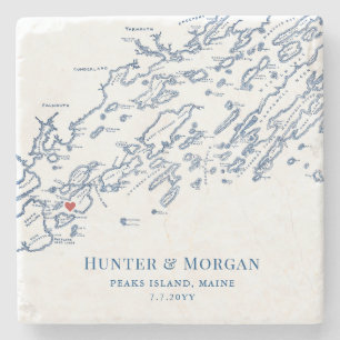 Porta-copo De Pedra Peaks Island Maine Destination Wedding Favor