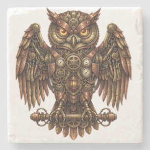 Porta-copo De Pedra Pedra Absorvente Coruja Mecânica Steampunk Rústica
