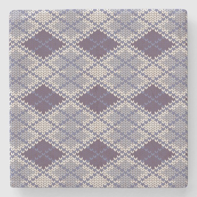 PORTA-COPO DE PEDRA PEDRA DE MÁRMORE PARA COPOS EM TRICÔ PLUM ARGYLE (Frente)
