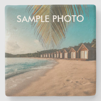Porta-copo De Pedra Pedra de Suporte de Foto Personalizada Praia Tropi