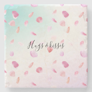 Porta-copo De Pedra Pêlos de Rosa de Pêssego Cor-de-Água Cor Rosa Mão 