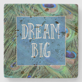 Porta-copo De Pedra Penas bonito de Peacock