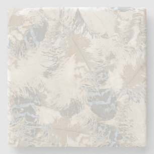 Porta-copo De Pedra Penas, cinzas, beges e azuis, aves, luz,