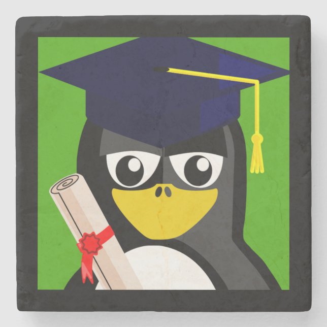 PORTA-COPO DE PEDRA PENGUIM DE GRADUAÇÃO (Frente)